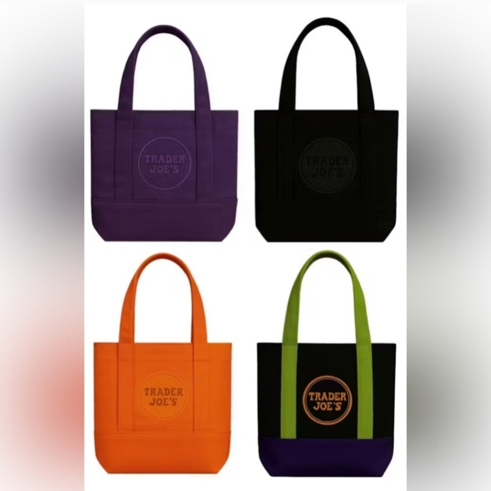 Trader Joe’s “Trick-or-Treat” Canvas Mini Tote Bag
Set of 4 Brand New Presale
